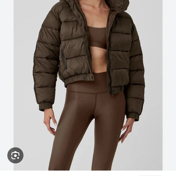 ALO Yoga Dark Brown Puffer Jacket - Picture 1 of 5